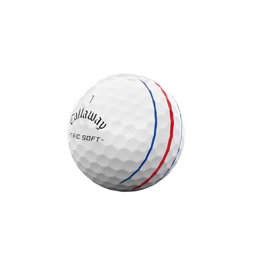 キャロウェイ(Callaway) ゴルフボール ERC SOFT 25 TRIPLE TRACK 1ダース(12個入り) 3ピース構造 トリプル・トラック ホワイト 中間 画像