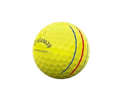 キャロウェイ(Callaway) ゴルフボール CHROME SOFT YLW 24 TRIPLE TRACK 1ダース(12個入り) 3ピース構造 トリプル・トラック イエロー 中間 画像
