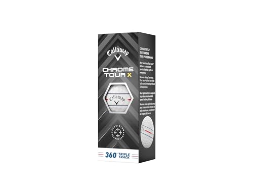 キャロウェイ(Callaway) ゴルフボール CHROME TOUR X 24 360 TRIPLE TRACK 4ピース構造 トリプル・トラック ホワイト 中間 画像