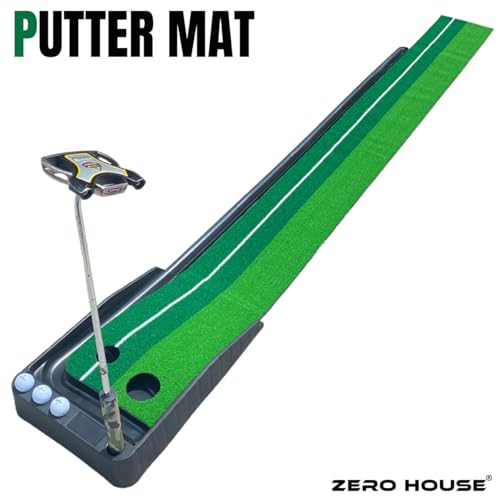 【ZERO HOUSE】 パターマット パター練習器具 ゴルフ パターマット パターマット パター 練習 パター練習マット パター練習マット パターマット 自動 返球機能付き アプローチ 室内 室外 傾斜 練習 パッティング パット パター 大型 練習用具 ライン カップ ベント パター練習 ゴルフ 練習器具 中間 画像