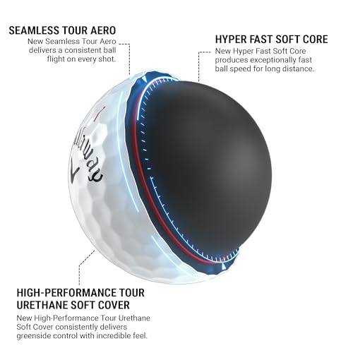キャロウェイ(Callaway) ゴルフボール CHROME TOUR X 24 TRIPLE TRACK 1ダース(12個入り) 4ピース構造 トリプル・トラック ホワイト 最後 画像