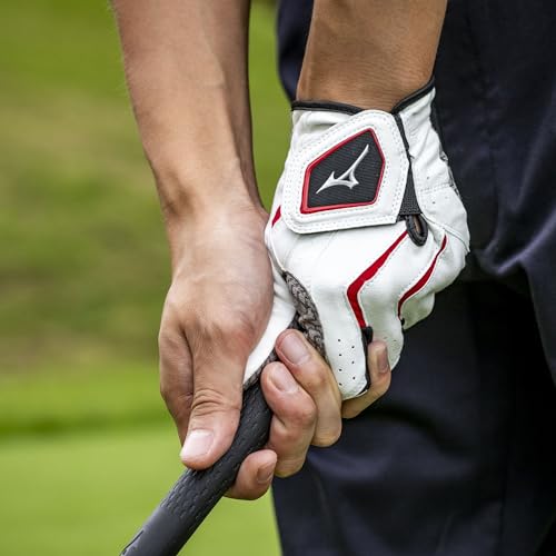 MIZUNO(ミズノ) ゴルフグローブ ダブルグリップ メンズ 左手用 ホワイト/レッド 23cm 5MJML401 中間 画像
