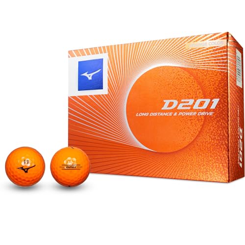 MIZUNO(ミズノ) ゴルフボール D201 オレンジ 1ダース 12個入り ディスタンスタイプ ヘッドスピード35m／s以上対応 ソフトなフィーリング 2ピース構造 5NJBD220 1枚目 画像