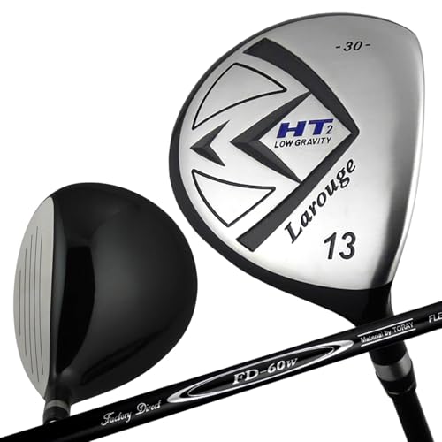 【右用/メンズ】Larouge ラルージュ HT2 ドデカ短尺 フェアウェイウッド ゴルフクラブ(2W/3W/5W/7W/9W/11W/13W/15W/17W/19W/21W)標準シャフト(FD-60)製造直販ゴルフ屋 (右, FD-60標準カーボンシャフト, s, 30) 1枚目 画像