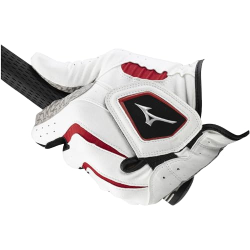 MIZUNO(ミズノ) ゴルフグローブ ダブルグリップ メンズ 左手用 ホワイト/レッド 23cm 5MJML401 中間 画像