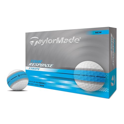 テーラーメイド(TAYLOR MADE) TMJ25 Tour Resp Stripe NEON BLU JPN dz ツアーレスポンス ストライプ ネオン ブルー ゴルフボール ホワイト ブルー 1枚目 画像