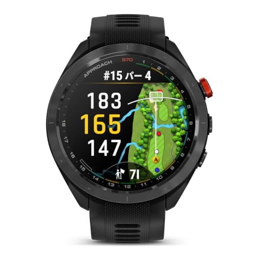 ガーミン(GARMIN) Approach S70 47mm Black AMOLED(有機EL)ディスプレイ搭載 ゴルフウォッチ GPSマップ Suica対応 バーチャルキャディ 010-02746-22 【日本正規品】 中間 画像