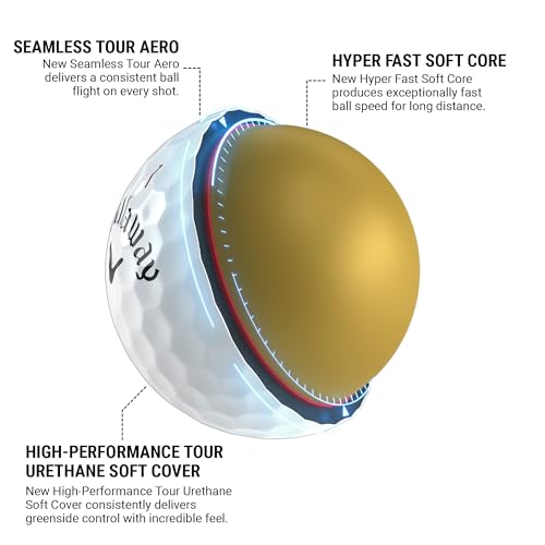 キャロウェイ(Callaway) ゴルフボール CHROME TOUR 24 TRIPLE TRACK 1ダース(12個入り) 4ピース構造 トリプル・トラック ホワイト 最後 画像