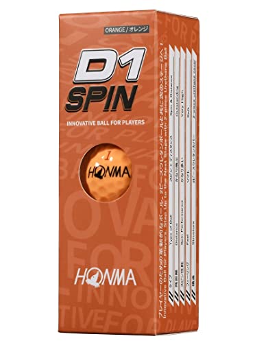 ホンマ ゴルフ ボール D1 D-1 SPIN スピン 2023 2ピース ソフト 飛び系 飛距離 ディスタンス ゴルフボール 1ダース 12球 コスパ 本間ゴルフ 本間 HONMA/1ダース(12球)/オレンジ 中間 画像