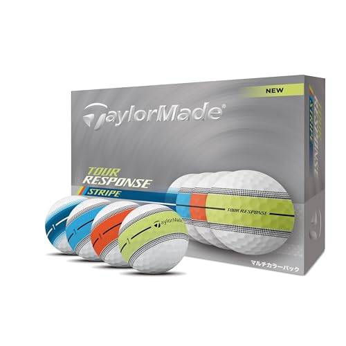テーラーメイド(TAYLOR MADE) TMJ25 Tour Resp Stripe NEON Multi JPN dz ツアーレスポンス ストライプ ネオン マルチ ゴルフボール 1枚目 画像