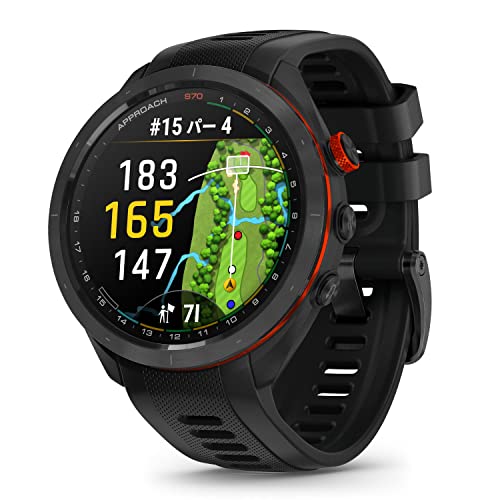 ガーミン(GARMIN) Approach S70 47mm Black AMOLED(有機EL)ディスプレイ搭載 ゴルフウォッチ GPSマップ Suica対応 バーチャルキャディ 010-02746-22 【日本正規品】 1枚目 画像