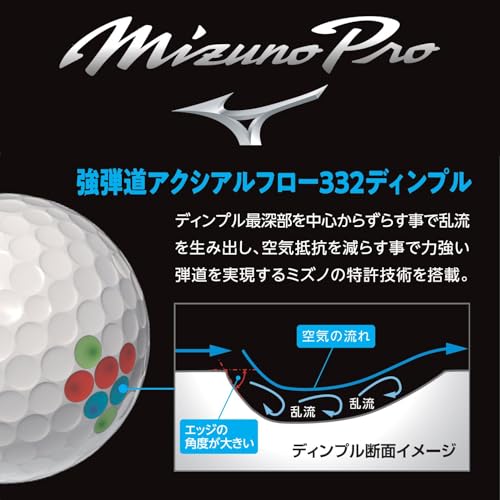 MIZUNO(ミズノ) ゴルフボール ミズノプロ X ホワイト 1スリーブ 3個入 5NJBT835 中間 画像