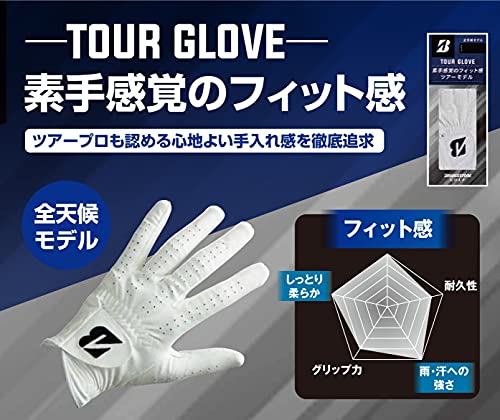 BRIDGESTONE(ブリヂストン) ゴルフグローブ TOUR GLOVE GLG12 メンズ ブラック 22cm 中間 画像