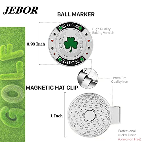 JEBOR ゴルフ マーカー ×4個 マグネット付きハットクリップ 収納ボックスと2個セット 中間 画像