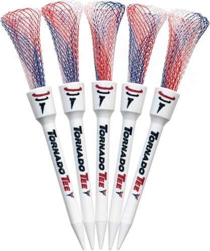 トルネード ティー ゴルフ 5 Pack Tornado Tee 3.25インチ 4インチ 蛍光 カラー (レッド/ホワイト/ブルー, 3.25 in) [並行輸入品] 1枚目 画像