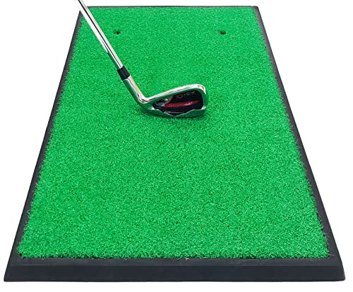 GolfStyle ゴルフマット ゴルフ 練習 マット 短芝 ゴムマットが重いから動かない 素振り スイング 練習器具 室内 屋外 人工芝 フェアウェイ 33×62cm 単品 1枚目 画像