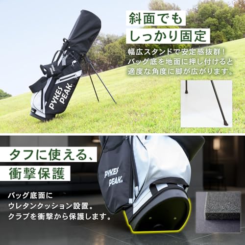 PYKES PEAK (パイクスピーク) キャディバッグ 軽量 ゴルフバッグ ゴルフ スタンド メンズ レディース 6分割 47インチまで入る フルセパレート 中間 画像