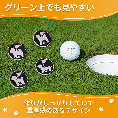 ゴルフマーカー マグネットマーカー 犬 ゴルフ マーカー グリーンマーカー グラウンドゴルフ グランドゴルフ マグネットクリップ ハットクリップ キャップマーカー ゴルフ用品 ゴルフグッズ VALLERY (1個) (プードル) 中間 画像