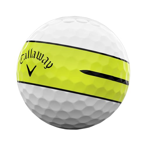 キャロウェイ(Callaway) ゴルフボール CHROME TOUR 24 360 YLW STRIPE 4ピース構造 360°イエローストライプ・ホワイト 中間 画像