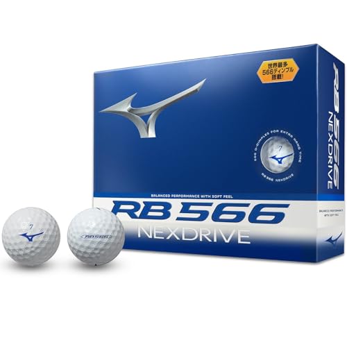 MIZUNO(ミズノ) ゴルフボール RB 566 ネクスドライブ 世界最多ディンプル 飛距離追及型ボール 対応ヘッドスピード全領域 ソフトなフィーリング 2ピース構造 画像1