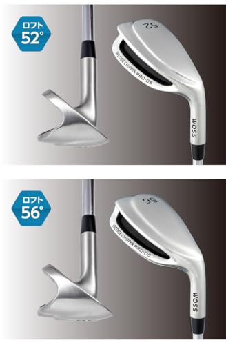 WOSS(ウォズ) GOLF PRO-05 ウェッジチッパー 超ワイドソール チッパー スチールシャフト アプローチ バンカー グリーン周り ウォズ (52, 度) 中間 画像