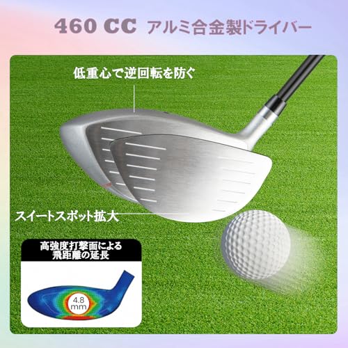 GYMAX ゴルフ クラブのみセット 右利き用 クラブ9本 (1W/3W/4W/6I/7I/8I/9I/PW/PT) 初心者向け ヘッドカバー付き バッグなし ゴルフ体験の向上 メンズ レディース (レッド) 中間 画像