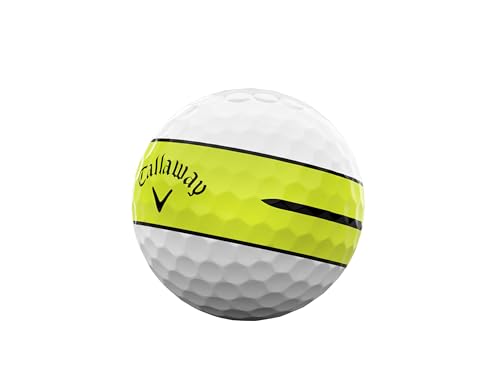 キャロウェイ(Callaway) ゴルフボール CHROME SOFT 24 360 YLW STRIPE 3ピース構造 360°イエローストライプ・ホワイト 中間 画像