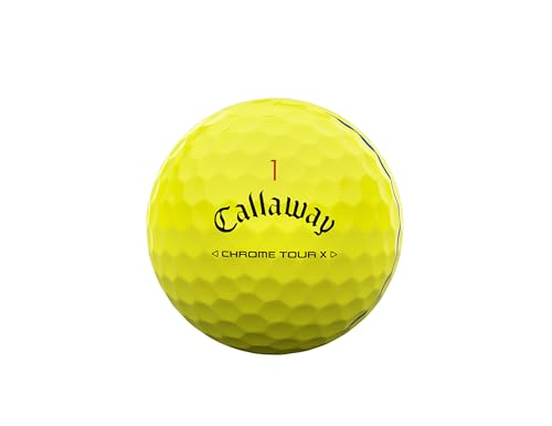 キャロウェイ(Callaway) ゴルフボール CHROME TOUR X YLW 24 TRIPLE TRACK 1ダース(12個入り) 4ピース構造 トリプル・トラック イエロー 最後 画像