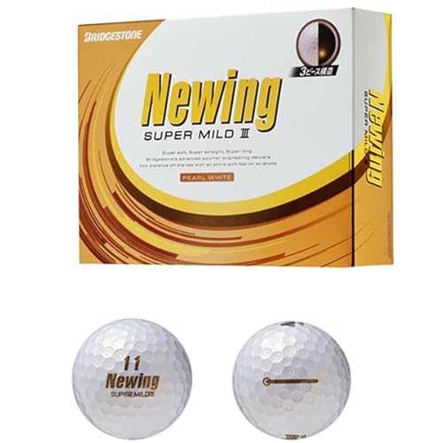 NEWING SUPER MILD 3 ニューイング スーパーマイルド 3 ゴルフボール 1DZ (12球入り) 3ピース構造 [日本仕様正規品] (ホワイト) (パールホワイト) 画像1