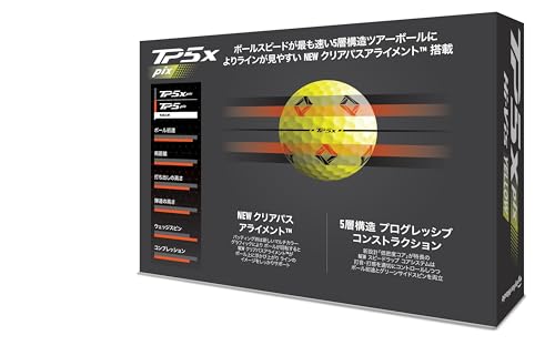 テーラーメイド(TAYLOR MADE) TMJ24 TP5x pix YLW JPN 12個入り ティーピーファイブ エックス ピックス イエロー ゴルフボール 2024年モデル イエロー 最後 画像