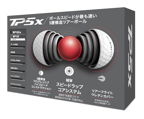 テーラーメイド(TAYLOR MADE) TMJ24 TP5x JPN 12個入り ティーピーファイブ エックス ゴルフボール 2024年モデル ホワイト 中間 画像