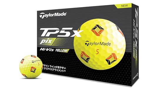 テーラーメイド(TAYLOR MADE) TMJ24 TP5x pix YLW JPN 12個入り ティーピーファイブ エックス ピックス イエロー ゴルフボール 2024年モデル イエロー 1枚目 画像