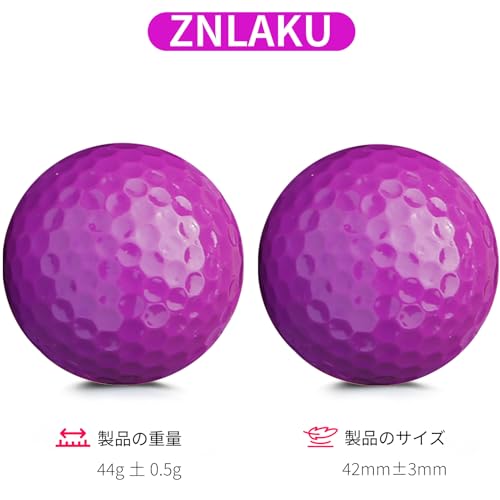 ZNLAKU ゴルフボール目立つ カラーgolf ball 2ピース構造 両立する飛距離&高反発 ごるふぼーる 中間 画像