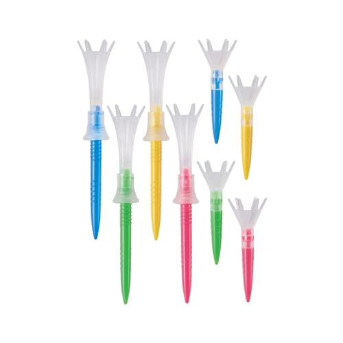 【星野陸也プロ使用ティー】ダイヤゴルフ(DAIYA GOLF) トマホークティー ロング&ショート 8本入 高さ調節可能 飛距離アップ 高耐久 折れにくい 見つけやすい ゴルフ規則適合 日本製 ティー全長42㎜ ティーアップ高40~50mm TE-518 1枚目 画像