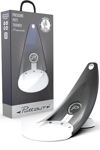【 Putt OUT公式 】 パター 練習 ゴルフ練習 【 室内で出来る本格的なパッティング練習 】 パター練習器具 ゴルフ練習器具 (距離感や方向性の調整に!) [ PuttOUT ] プレミアムプレッシャーパットトレーナー (ホワイト) 1枚目 画像