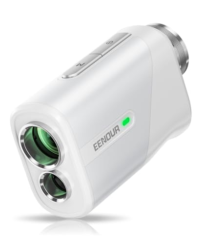 EENOUR ゴルフレーザー距離計 U800+ ミニ 3点間測定 最速0.04S測定 高透過レンズ 874yd対応 超小型 高低差測定ON/OFF ピンロック 競技対応 距離計測器 Mini 超軽量 128g 6.5倍望遠 振動機能 水平測定 充電式 IP54 防塵防水 専用ケース付き(ホワイト) 1枚目 画像
