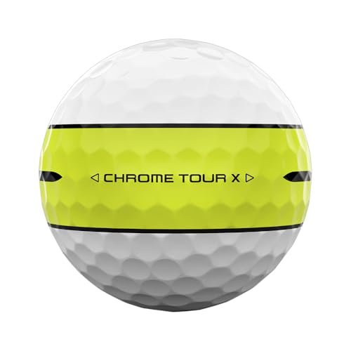 キャロウェイ(Callaway) ゴルフボール CHROME TOUR X 24 360 YLW STRIPE 4ピース構造 360°イエローストライプ・ホワイト 中間 画像