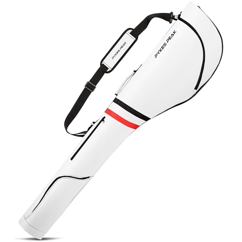 PYKES PEAK（パイクスピーク）ゴルフ クラブケース【10本収納 折畳み コンパクト】打ちっぱなし 練習用 47インチ対応 3ポケット GCC-101【ホワイト】 画像1