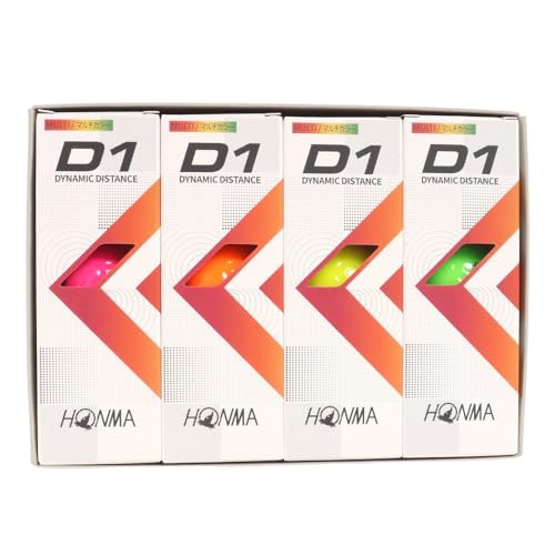 ホンマ ゴルフ ボール D1 D-1 BT2201 2ピース ソフト アイオノマー 飛び系 飛距離 ディスタンス ゴルフボール 1ダース 12球 コスパ 本間ゴルフ 本間 HONMA/BT2201/マルチカラー 中間 画像
