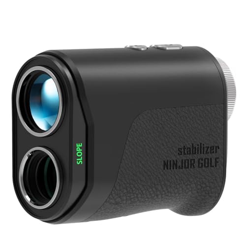 NINJOR GOLF NJ MINI Stabilizer ゴルフ レーザー 距離計 コンパクトサイズ 176ｇ ゴルフ距離測定器 (手振れ補正機能搭載（OLED）, ブラック) 画像1