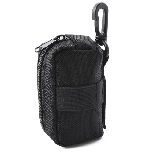 [sourire vivre] ゴルフボールケース 2個入れ用 フォークやマーカーも入るゆとりある容量 ティ刺し付 ゴルフ ボールポーチ シンプル ブラック 1枚目 画像