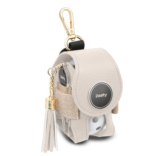 Zesty ゴルフボールケース 2W レディース ゴルフ ボールポーチ ボール入れ グリーンフォーク マーカー (通常タイプ, アイボリー) 1枚目 画像