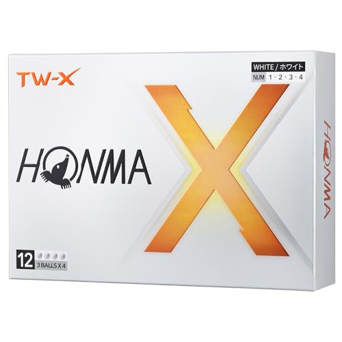 ホンマ ゴルフ ボール TW-X TW-S 2024年モデル 1ダース 12球入り ホワイト イエロー 3ピース ツアー系 スピン 飛距離 ディスタンス ソフト ゴルフボール TOUR WORLD BT2402 本間 HONMA_TW-X_ホワイト(1ダース) 1枚目 画像