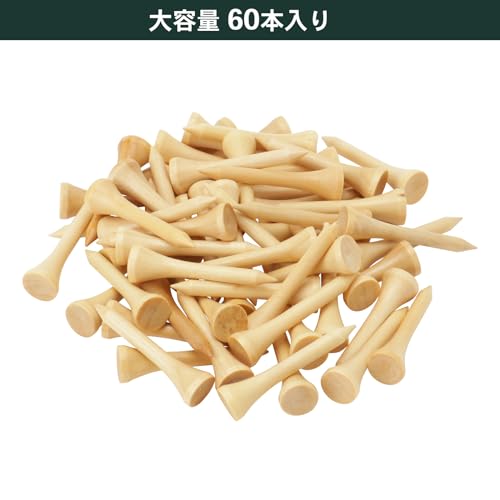 Tabata(タバタ) ユニセックス大人 ゴルフ ティー ショートティー ウッドティー ショート 40mm 60本入り ニス OEM TEEAZNNS 右利き 最後 画像