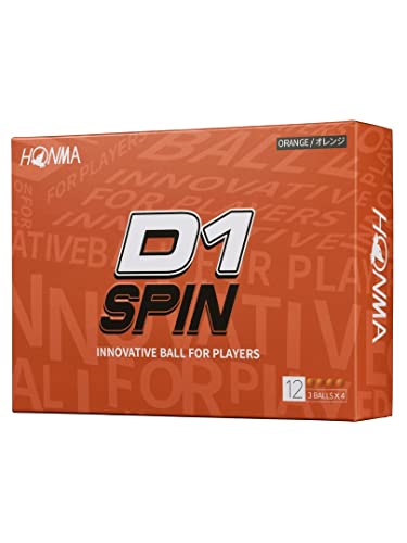 ホンマ ゴルフ ボール D1 D-1 SPIN スピン 2023 2ピース ソフト 飛び系 飛距離 ディスタンス ゴルフボール 1ダース 12球 コスパ 本間ゴルフ 本間 HONMA/1ダース(12球)/オレンジ 1枚目 画像