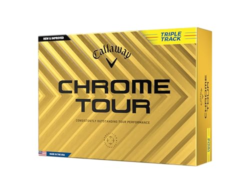 キャロウェイ(Callaway) ゴルフボール CHROME TOUR YLW 24 TRIPLE TRACK 1ダース(12個入り) 4ピース構造 トリプル・トラック イエロー 1枚目 画像
