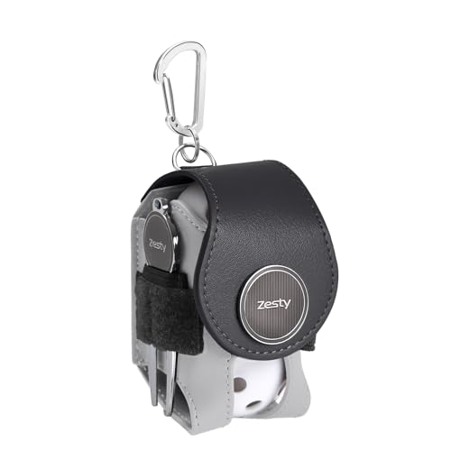 Zesty ゴルフボールケース 2 バイカラー ゴルフ ボールポーチ グリーンフォーク マーカー (通常タイプ, ブラック×グレー) 画像1