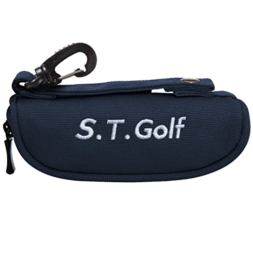 S.T.Golf ゴルフボールケース ゴルフ ボールポーチ ボール3個用 5色 軽量 50g リニューアル 900Dポリエステル採用 高強度 耐久性 撥水加工 (ネイビー) 1枚目 画像