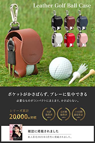 Zesty ゴルフボールケース 機能性にこだわるプレイヤーのゴルフ ボールポーチ ゴルフ用品 グリーンフォーク (ネイビー, 通常タイプ) 最後 画像