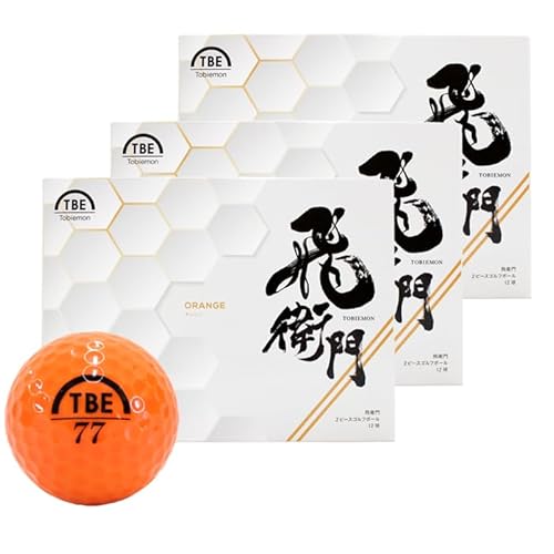 【まとめ買いがお得！3ダースセット】飛衛門 ゴルフ ボール 3ダース36球入 2ピース トビエモン ディスタンス DISTANCE コスパ 安い 安価 全3色/3ダース(36球)/オレンジ 1枚目 画像